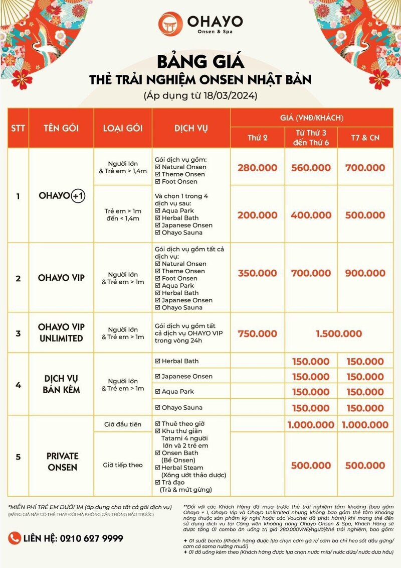 Giá trải nghiệm tại Công viên khoáng nóng – Lynntimes Thanh Thủy